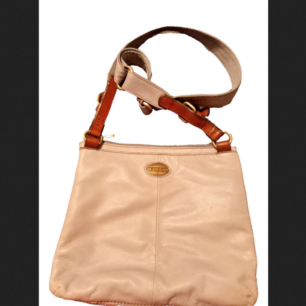 FOSSIL Shoulder Bag Light Blue Leather Purse